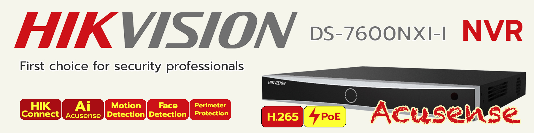 Hikvision Acusense NVR, Hikvision Acusense Network Video Recorder, DS-7608NXI-I2/S, DS-7608NXI-I2/8P/S, DS-7616NXI-I2/S, DS-7616NXI-I2/16P/S