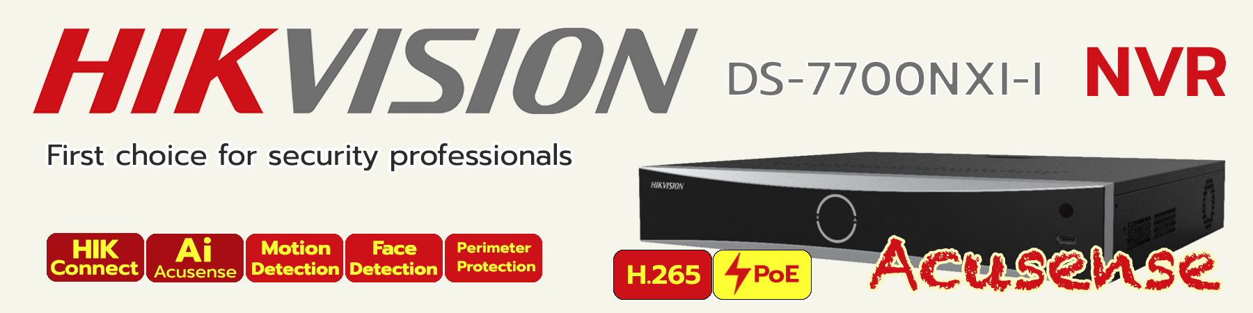 Hikvision Acusense NVR, Hikvision Acusense Network Video Recorder, DS-7716NXI-I4/S, DS-7716NXI-I4/16P/S, DS-7732NXI-I4/S, DS-7732NXI-I4/16P/S